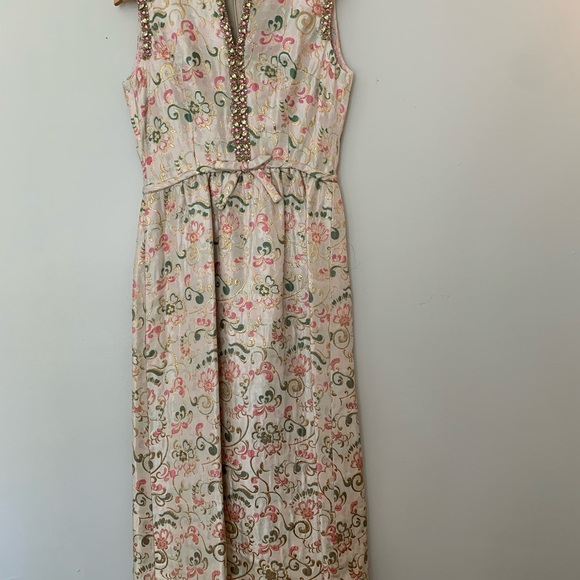 VTG 1950’s Porter’s Madison Ave at 62nd Street Brocade Rhinestone Party Dress - Picture 4 of 15